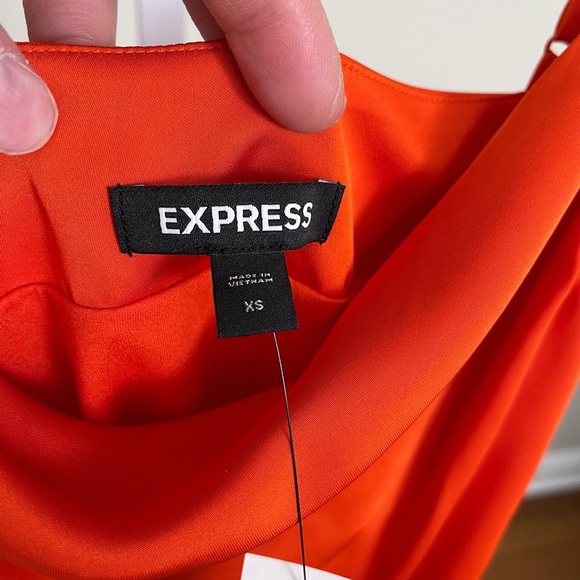 Express Satin Cowl Neck Asymmetrical Hem Maxi Slip Dress NWT - Picture 6 of 9